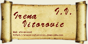 Irena Vitorović vizit kartica